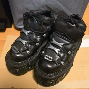 NEW ROCK 블랙 통굽 신발 부츠 스니커즈