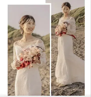 머메이드 라인 웨딩 드레스 촬영 전