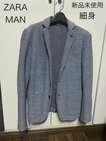 ZARA MAN 자켓 블루 싱글 썸머 보더