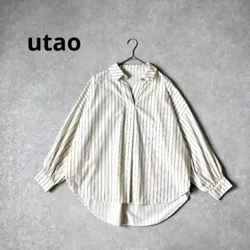 Utao 우타오 백 개더 스트라이프 스키퍼 셔츠