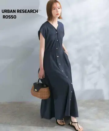 URBAN RESEARCH ROSSO 허리 쉐이프 V넥 원피스