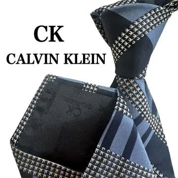 CALVIN KLEIN 캘빈클라인 남성용 넥타이 네이비 스트라이프 패턴