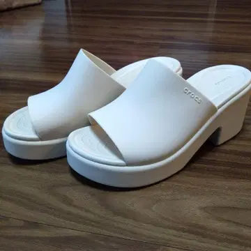 크록스 브루클린 슬라이드 힐 23cm 화이트