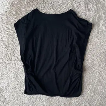 MIZUIRO IND 프렌치 슬리브 와이드 티셔츠 F 블랙