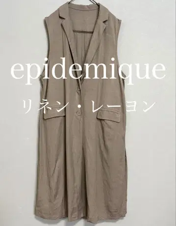 ephidemique 슬리브리스 셔츠 원피스 베스트 린넨 레이온