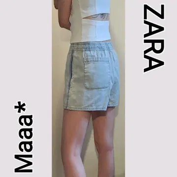 ZARA 허리밴딩 데님 숏 팬츠 착용컷에서 착용만 함