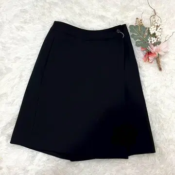 블랙 플레어 랩스커트 택 포함 새상품