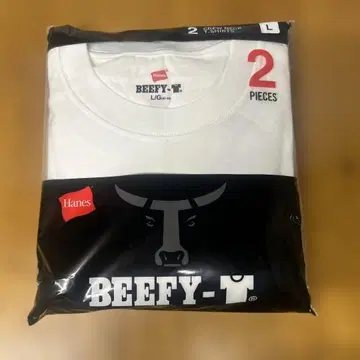 Hanes BEEFY-T 화이트 L 사이즈 2매 세트
