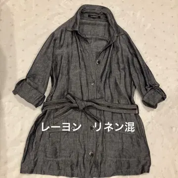 로트레아몽 롱 셔츠 그레이 38 새상품급 레이온 린넨 냉방병 예방