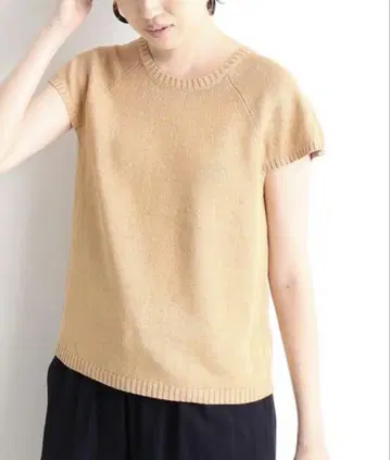 거의 새상품 SLOBE IENA 멜란지 프렌치 슬리브 니트 풀오버
