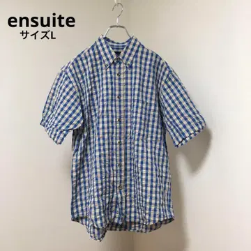 반팔 셔츠 [ensuite/엔스위트] 체크 빅 사이즈 상의