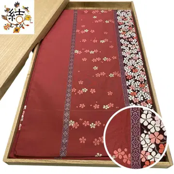 MO-3366 후쿠로 오비 샤레 오비 자수 꽃 무늬 매실 겹침색