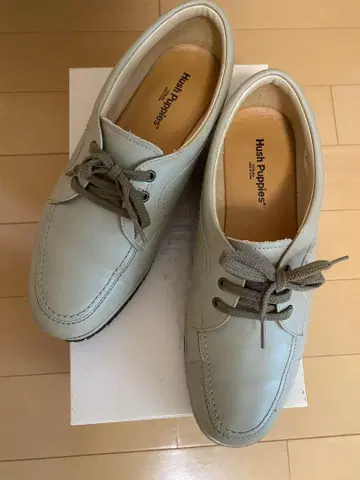 Hush Puppies 로퍼 라이트 그레이 여성용 가죽 신발 23.5cm