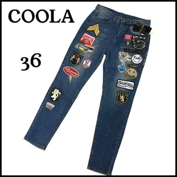 COOLA TIQUES 쿨라 데님 팬츠 와펜 패치 y2k 미사용