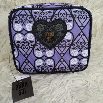 택 포함 ANNA SUI 파우치 박스 장미 퍼플