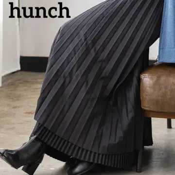 hunch 플리츠 스커트 블랙 프리사이즈