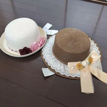 새상품 액시즈 2세트 말린 장미 캉캉 모자 볼러 모자