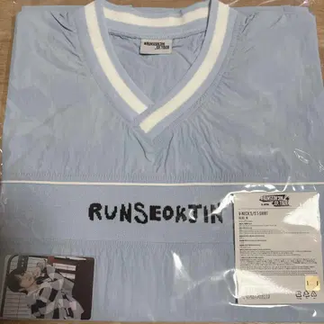 BTS 진 RUNSEOKJIN_EP.TOUR V넥 티셔츠 블루 M