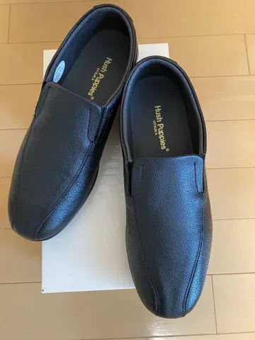 Hush Puppies 블랙 로퍼 24cm EEE 가죽 신발