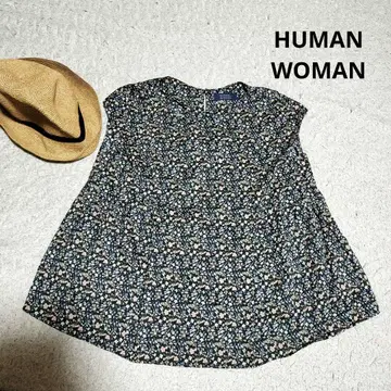 HUMAN WOMAN 리버티 패턴 프렌치 슬리브 블라우스 휴먼 우먼