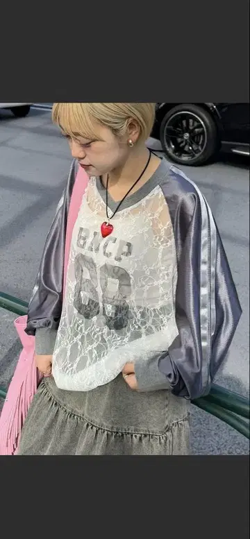 차오패닉 레이스 도킹 풋볼 Tee 그레이