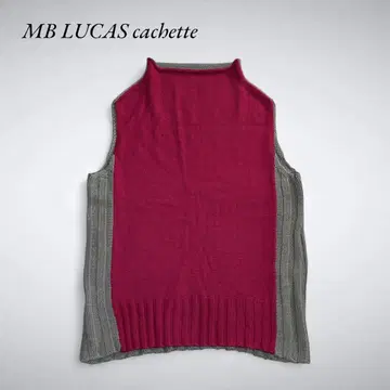 Z10-015 MB LUCAS cachette 바이컬러 슬리브리스 니트