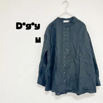 D*g*y 디지 와이 린넨 블라우스 M 블랙 긴팔 루즈핏 린넨 100%