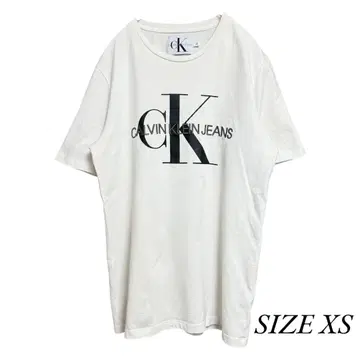CALVIN KLEIN JEANS 티셔츠 화이트 XS 로고 자수