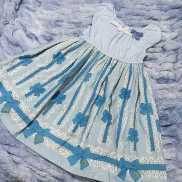 Shirley Temple 스카이블루 리본 원피스 130cm