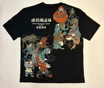 폭발적인 활기찬 소녀 일본풍 패턴 반팔 티셔츠