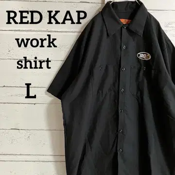 RED KAP 레드 캡 워크 셔츠 원포인트 자수 로고 블랙