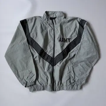 미군 실물 미군 ARMY 피지컬 트레이닝 자켓 그레이 블랙 절개