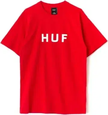 미개봉 새상품 HUF 로고 티셔츠 레드 M 사이즈 유니섹스