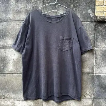 Hanes 헤인즈 포켓 티셔츠 페이드 블랙 00s