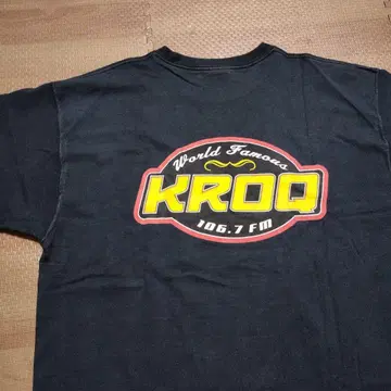 구제 의류 티셔츠 KROQ 미국 라디오 방송국 빈티지 음악 밴딩 밴드