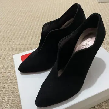 긴자카네마츠 하이힐 펌프스 가죽 스웨이드 블랙