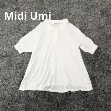 Midi Umi 폴로 셔츠 반팔 하프 슬리브 얇은 소재 5부 길이