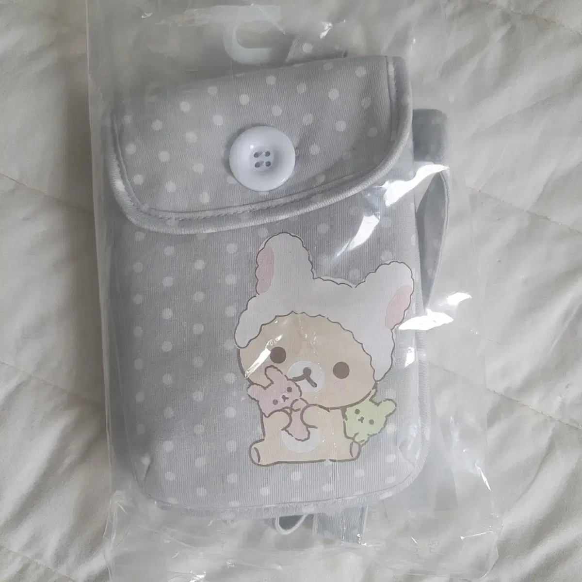 Hug Your Skin Korilakkuma Duffle Bag, Pink Gray on Bunjang