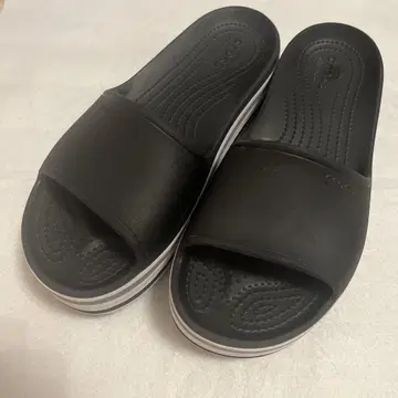 크록스 통굽 샌들 락밴드 댑 블랙