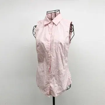 바나나 리퍼블릭 셔츠 XS 핑크 도트 무늬 슬리브리스 귀여운 봄/여름