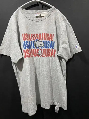 champion 런 택 x PEANUTS 콜라보 티셔츠 그레이 L 사이즈