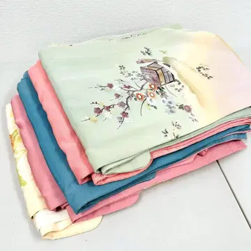 츠케사게 기모노 순수 실크 5벌 묶음 판매 리메이크 재료 S-1265