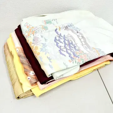 쓰케사게 기모노 순수 실크 5벌 묶음 판매 리메이크 재료 S-1267