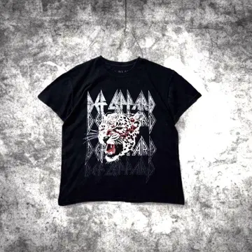 구제 의류 DEF LEPPARD 디플레파드 밴딩 티셔츠 L 블랙