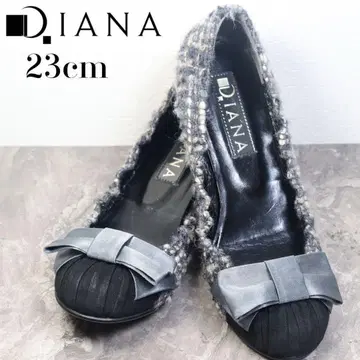 새상품급 다이애나 DIANA 발레 슈즈 플랫 트위드 리본 스웨이드