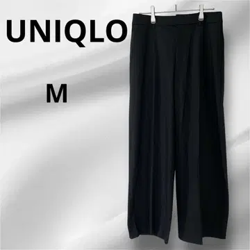 UNIQLO 유니클로 턱 와이드 팬츠 블랙 M 슬랙스