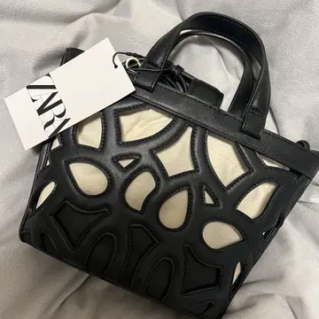 ZARA 컷워크 미니 토트백 블랙