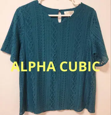 새상품! ALPHA CUBIC 틸 레이스 짜임 반팔 M 사이즈