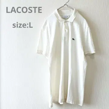 LACOSTE 피케 셔츠 L 남성용 베이지 아이보리 라코스테