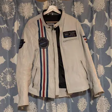DEGNER 화이트 가죽 자켓 XL